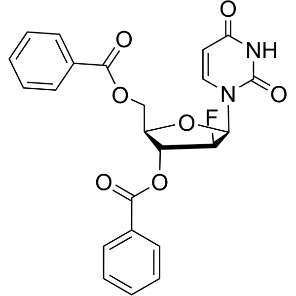 3',5'-Bis-O-benzoyl-2'-deoxy-2'-fluoro-beta-D-arabinouridine结构式