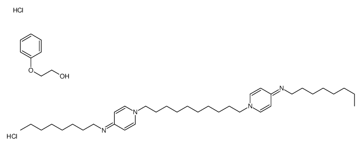 N-octyl-1-[10-(4-octyliminopyridin-1-yl)decyl]pyridin-4-imine,2-phenoxyethanol,dihydrochloride Structure