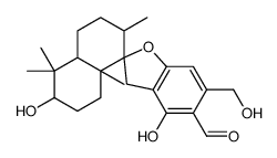 3,4'-dihydroxy-6'-(hydroxymethyl)-4,4,7,8a-tetramethylspiro[2,3,4a,5,6,7-hexahydro-1H-naphthalene-8,2'-3H-1-benzofuran]-5'-carbaldehyde结构式
