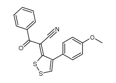 (Z)-2-(4-(4-methoxyphenyl)-3H-1,2-dithiol-3-ylidene)-3-oxo-3-phenylpropanenitrile Structure