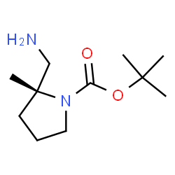 (2R)-2-(氨基甲基)-2-甲基吡咯烷-1-羧酸叔丁酯结构式