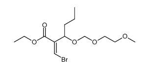 Ethyl (E)-3-bromo-2-(1-((2-methoxyethoxy)methoxy)butyl)propenoate结构式