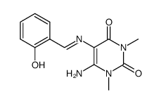 6-amino-1,3-dimethyl-5-salicylidenamino-1H-pyrimidine-2,4-dione Structure