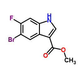5-溴-6-氟-1H-吲哚-3-羧酸甲酯结构式