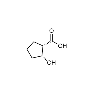 (1S-cis)-2-Hydroxycyclopentanecarboxylic acid Structure