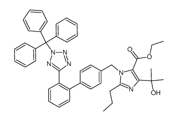 ethyl 4-(1-hydroxy-1-methylethyl)-2-propyl-1-[[2'-[2-(triphenylmethyl)-2H-tetrazol-5-yl]biphenyl-4-yl]methyl]imidazole-5-carboxylate structure