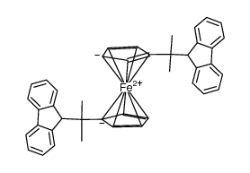 1,1'-bis[1-(9H-fluoren-9-yl)-1-methylethyl]ferrocene结构式