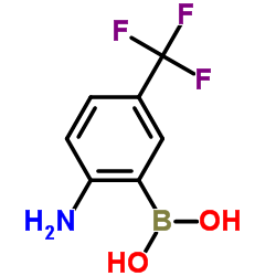 (2-氨基-5-(三氟甲基)苯基)硼酸结构式