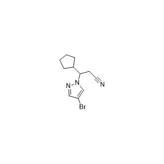 3-(4-溴-1H-吡唑-1-基)-3-环戊基丙腈结构式