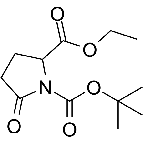 1-叔丁基 2-乙基 5-氧代吡咯烷-1,2-二羧酸酯结构式