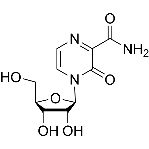 3,4-二氢-3-氧代-4-BETA-D-呋喃核糖基-2-吡嗪甲酰胺结构式