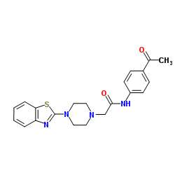 N-(4-Acetylphenyl)-2-[4-(1,3-benzothiazol-2-yl)-1-piperazinyl]acetamide Structure