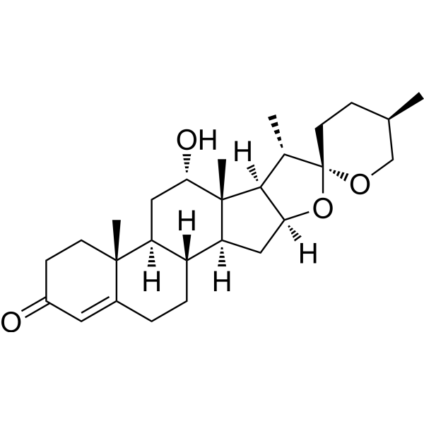 (25R)-12α-Hydroxyspirost-4-en-3-one Structure
