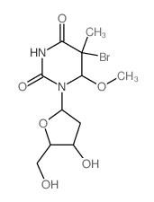 5-bromo-1-[4-hydroxy-5-(hydroxymethyl)oxolan-2-yl]-6-methoxy-5-methyl-1,3-diazinane-2,4-dione结构式