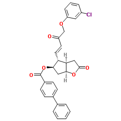 [1,1'-Biphenyl]-4-carboxylic acid [3aR-[3aa,4a(E),5b,6aa]]-4-[4-(3-chlorophenoxy)-3-oxo-1-butenyl]hexahydro-2-oxo-2H-cyclopenta[b]furan-5-yl ester Structure