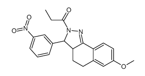 1-[7-methoxy-3-(3-nitrophenyl)-3,3a,4,5-tetrahydrobenzo[g]indazol-2-yl]propan-1-one结构式