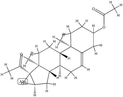 16α,17-Epoxy-20-oxopregn-5-en-3-ol acetate Structure