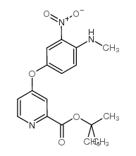 2-Pyridinecarboxylic acid, 4-[4-(methylamino)-3-nitrophenoxy]-, 1,1-dimethylethyl ester Structure
