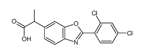 2-(2,4-二氯苯基)-α-甲基-6-苯并噁唑乙酸结构式