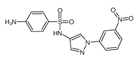 4-amino-N-[1-(3-nitrophenyl)pyrazol-4-yl]benzenesulfonamide结构式