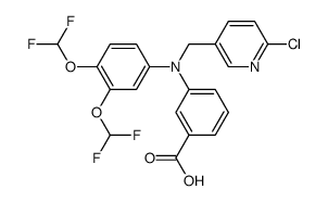 3,4-bis(difluoromethoxy)-N-(3-carboxyphenyl)-N-(5-(2-chloropyridylmethyl))aniline Structure