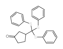 Cyclopentanone,3-[tris(phenylthio)methyl]- Structure