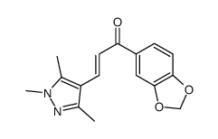 1-(1,3-benzodioxol-5-yl)-3-(1,3,5-trimethylpyrazol-4-yl)prop-2-en-1-one结构式
