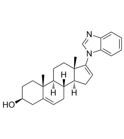 (3BETA)-17-(1H-苯并咪唑-1-基)雄甾-5,16-二烯-3-醇结构式