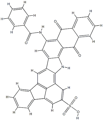N-[16,17-二氢-5,17-二氧代-5H-芴并[1,9-AB]萘并[2,3-I]咔唑-6-基]苯甲酰胺单磺基衍生物结构式