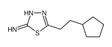 5-(2-Cyclopentylethyl)-1,3,4-thiadiazol-2-amine结构式