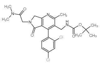 [4-(2,4-二氯苯基)-6-二甲基氨基甲酰甲基-2-甲基-5-氧代-6,7-二氢-5H-吡咯并[3,4-b]吡啶-3-基甲基]氨基甲酸叔丁酯结构式