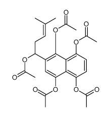 2-[1-(乙酰氧基)-4-甲基-3-戊烯-1-基]-1,4,5,8-萘四醇四乙酸酯结构式