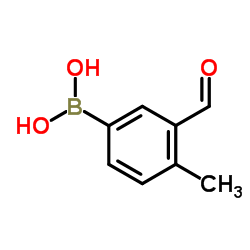 3-甲酰基-4-甲基苯硼酸结构式