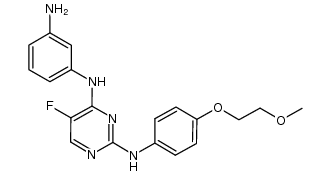 N4-(3-aminophenyl)-5-fluoro-N2-(4-(2-methoxyethoxy)phenyl)pyrimidine-2,4-diamine structure