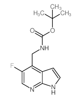 叔丁基((5-氟代-1H-吡咯并[2,3-b] 吡啶-4-基)甲基氨基甲酸酯结构式