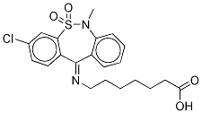 7-[(3-氯-6-甲基-5,5-二氧化二苯并[c,f] [1,2]噻唑啉-11(6H)-亚烷基)氨基]庚酸结构式