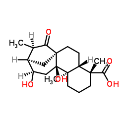 (4ALPHA,12BETA)-9,12-二羟基-15-氧代贝壳杉烷-18-酸结构式