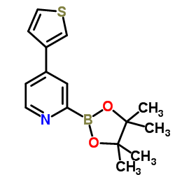 2-(4,4,5,5-Tetramethyl-1,3,2-dioxaborolan-2-yl)-4-(3-thienyl)pyridine Structure