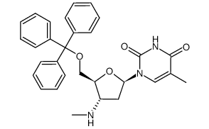5-methyl-1-((2R,4S,5S)-4-(methylamino)-5-((trityloxy)methyl)tetrahydrofuran-2-yl)pyrimidine-2,4(1H,3H)-dione结构式