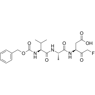 Carbobenzyloxy-Val-Ala-Asp-alpha-fluoromethylketone Structure