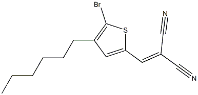 2-((5-bromo-4-hexylthiophen-2-yl)methylene)malononitrile Structure