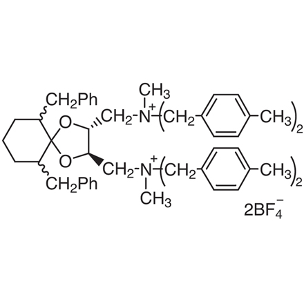 6,10-二苄基-N,N'-二甲基-N,N,N',N'-四(4-甲基苄基)-1,4-二氧杂螺[4.5]癸烷-(2R,3R)-二醇双(甲铵)四氟硼酸盐[即(R,R)-TaDiAS-2nd]图片