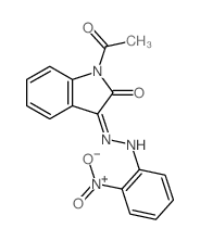 (3Z)-1-acetyl-3-[(2-nitrophenyl)hydrazinylidene]indol-2-one结构式