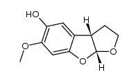 (-)-2,3,3aS,8aR-tetrahydro-5-hydroxy-6-methoxy[2,3-d]-benzo[b]furan结构式