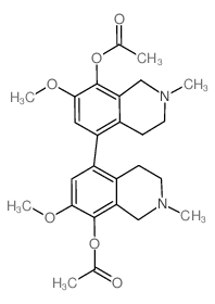 [5,5'-Biisoquinoline]-8,8'-diol, 1,1',2,2',3,3',4,4'-octahydro-7,7'-dimethoxy-2,2'-dimethyl-, diacetate (ester) (en) Structure