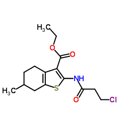 Ethyl 2-[(3-chloropropanoyl)amino]-6-methyl-4,5,6,7-tetrahydro-1-benzothiophene-3-carboxylate Structure