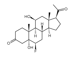 6β-fluoro-5,11β-dihydroxy-5α-pregnane-3,20-dione Structure