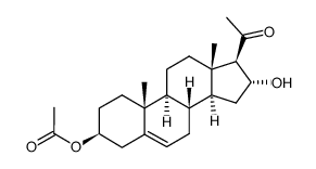 3β-acetoxy-16α-hydroxy-pregn-5-en-20-one结构式