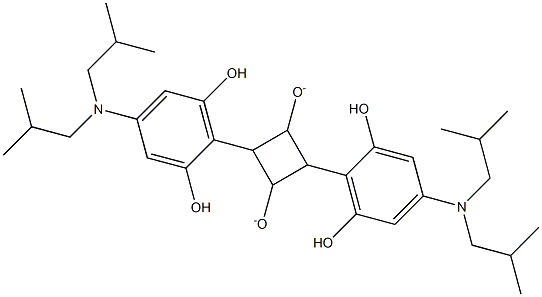 2,4-双(4-(二异丁基氨基)-2,6-二羟基苯基)环丁烷-1,3-双(酚盐)结构式