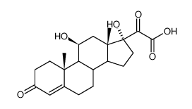 11β,17α,-Dihydroxy-3,20-dioxo-4-pregnen-21-saeure Structure